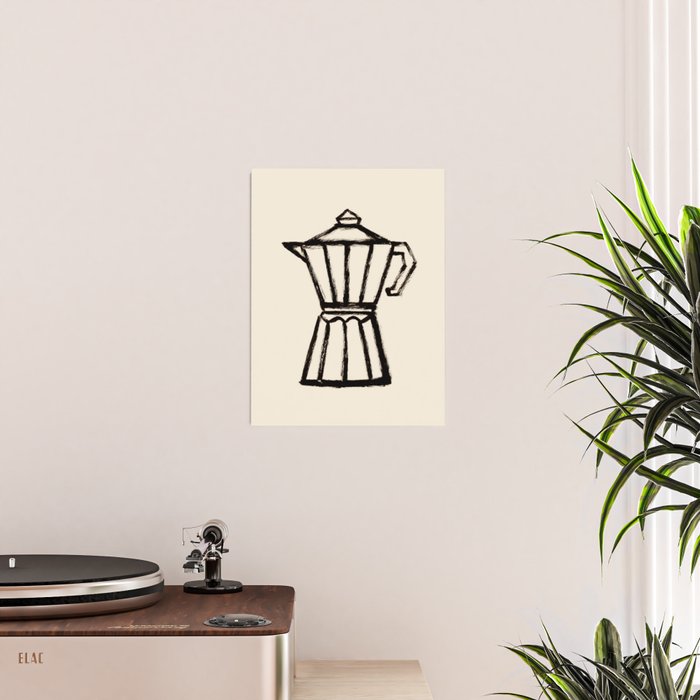 Moke Coffee Pot - Black and Cream Poster Gallery Image 2