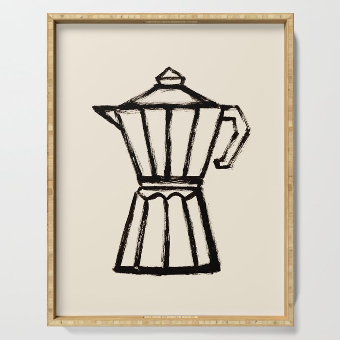 Moke Coffee Pot - Black and Cream Serving Tray Gallery Image 1