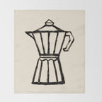 Moke Coffee Pot - Black and Cream Throw Blanket Gallery Image 2