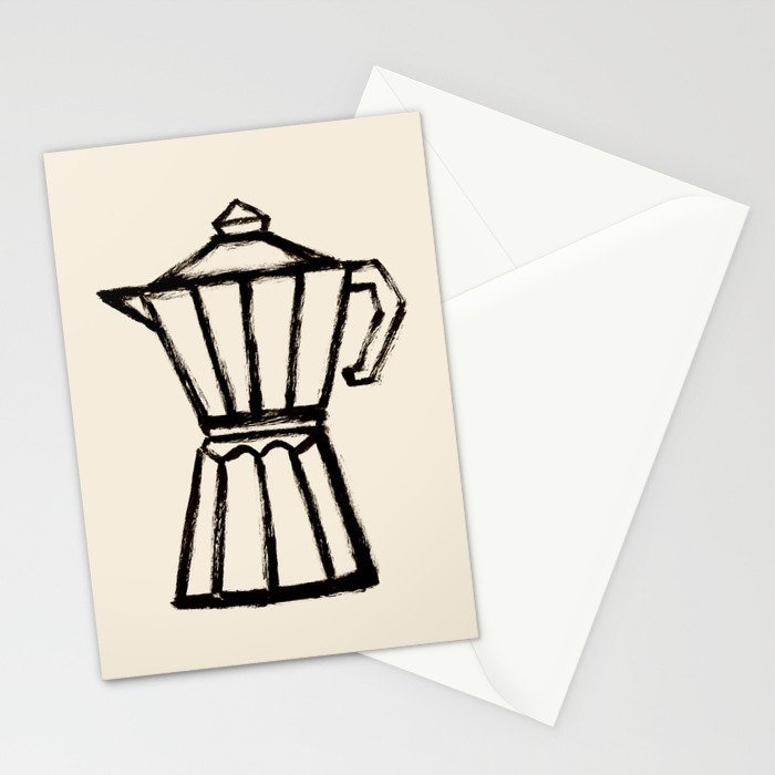 Moke Coffee Pot - Black and Cream Stationery Card Gallery Image 2