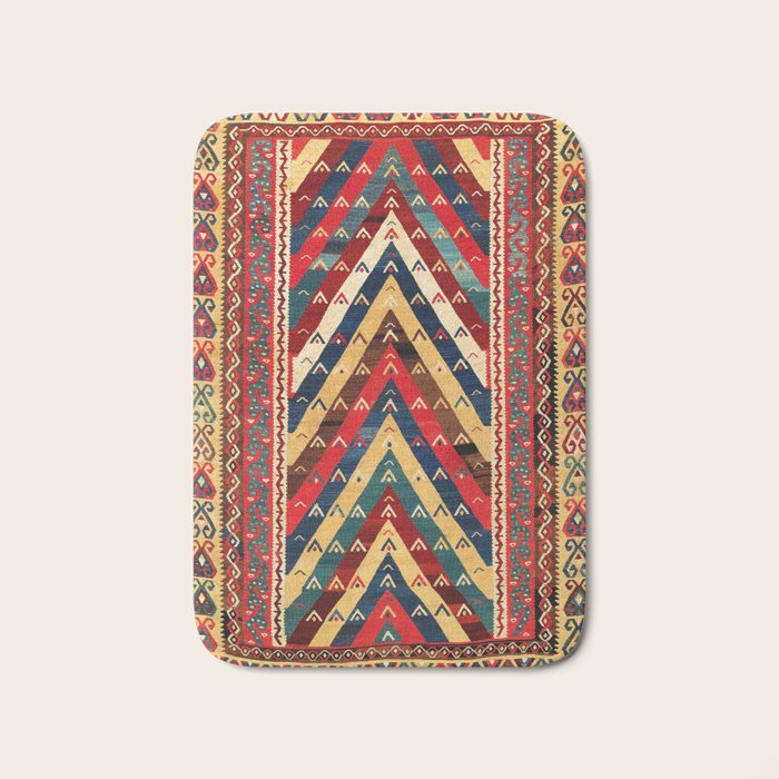 Kurdish Azerbaijan Northwest Persian Niche Kilim Print Bath Mat Gallery Image 1