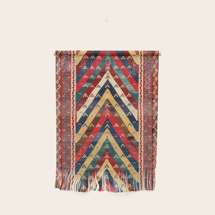 Kurdish Azerbaijan Northwest Persian Niche Kilim Print Wall Hanging Gallery Image 1