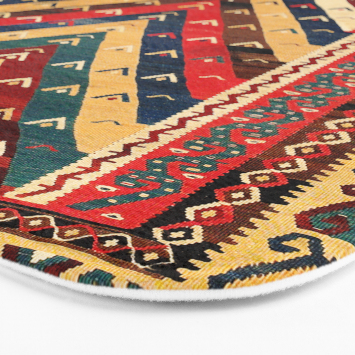 Kurdish Azerbaijan Northwest Persian Niche Kilim Print Bath Mat Gallery Image 3