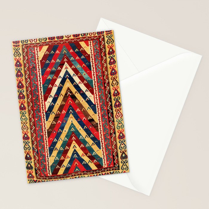 Kurdish Azerbaijan Northwest Persian Niche Kilim Print Stationery Card Gallery Image 2