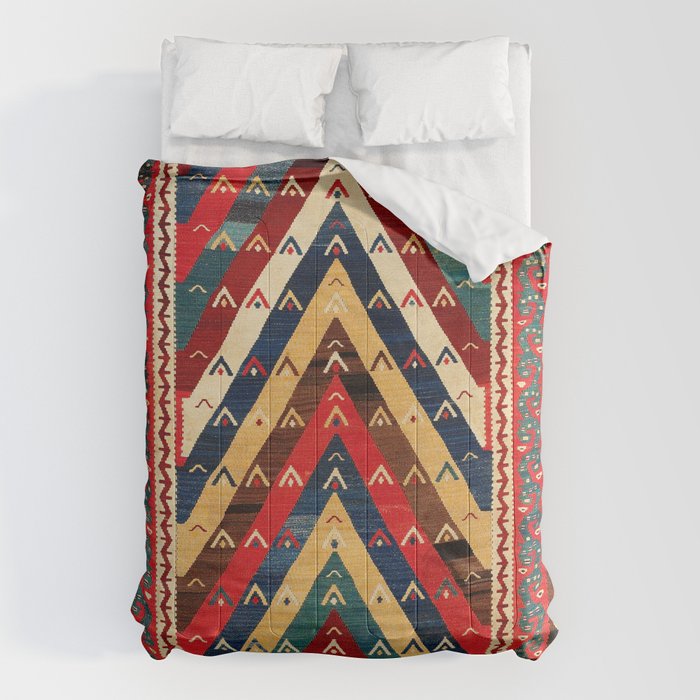 Kurdish Azerbaijan Northwest Persian Niche Kilim Print Comforter Gallery Image 1