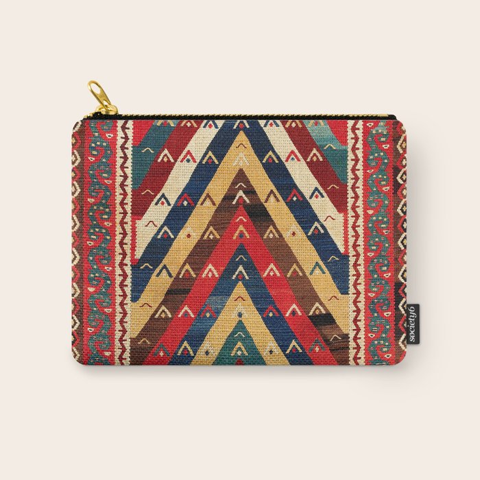 Kurdish Azerbaijan Northwest Persian Niche Kilim Print Carry All Pouch Gallery Image 1