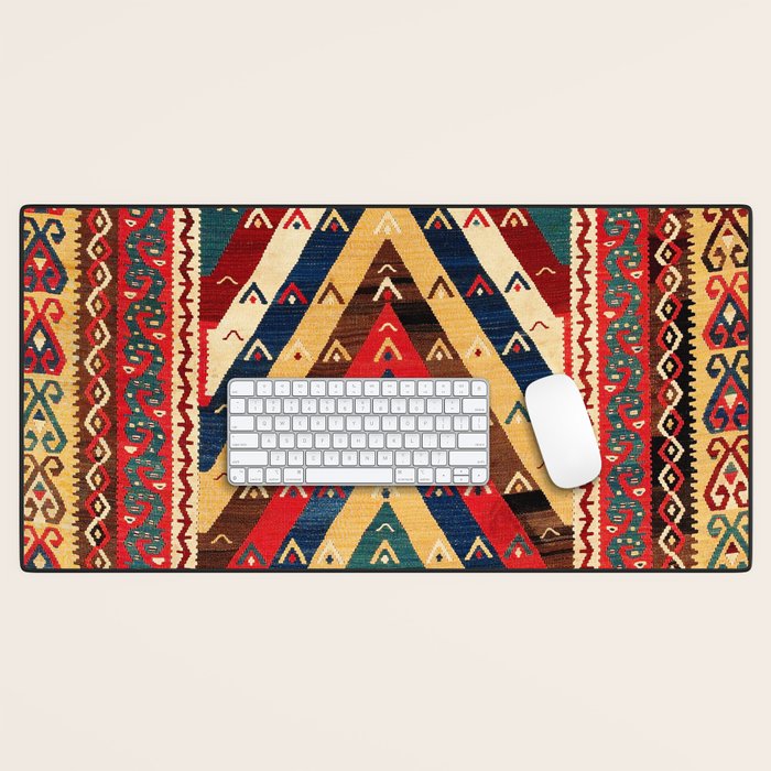Kurdish Azerbaijan Northwest Persian Niche Kilim Print Desk Mat Gallery Image 1