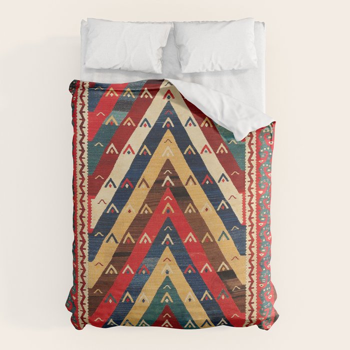 Kurdish Azerbaijan Northwest Persian Niche Kilim Print Duvet Cover Gallery Image 6