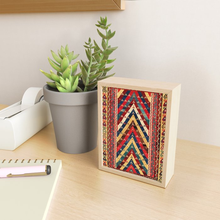 Kurdish Azerbaijan Northwest Persian Niche Kilim Print Mini Art Print Gallery Image 2