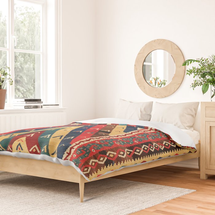 Kurdish Azerbaijan Northwest Persian Niche Kilim Print Duvet Cover Gallery Image 2