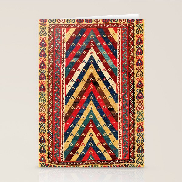 Kurdish Azerbaijan Northwest Persian Niche Kilim Print Stationery Card Gallery Image 1