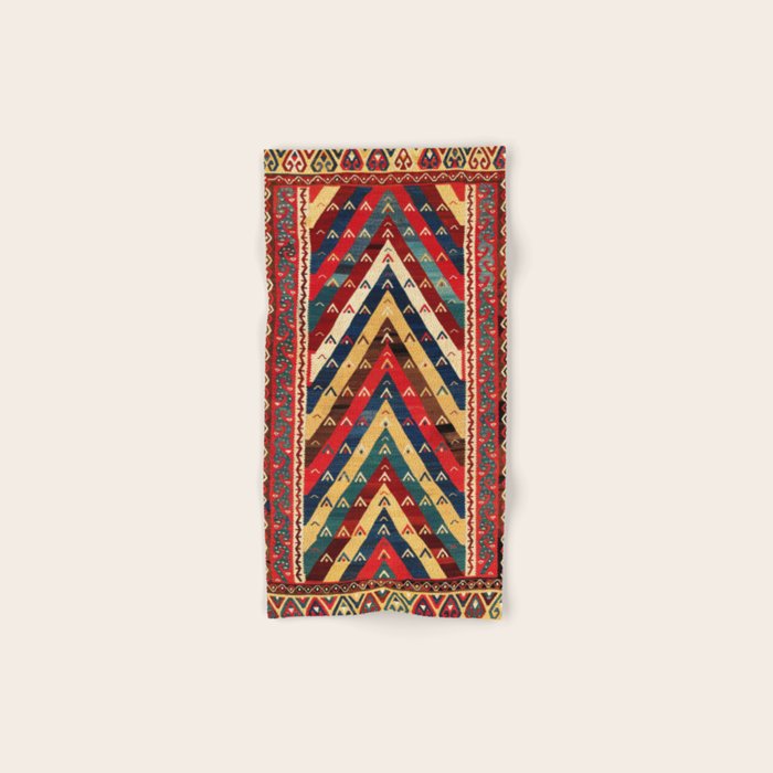 Kurdish Azerbaijan Northwest Persian Niche Kilim Print Bath Towel Gallery Image 1
