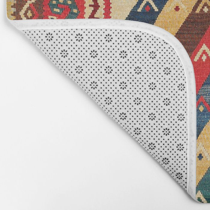 Kurdish Azerbaijan Northwest Persian Niche Kilim Print Bath Mat Gallery Image 2