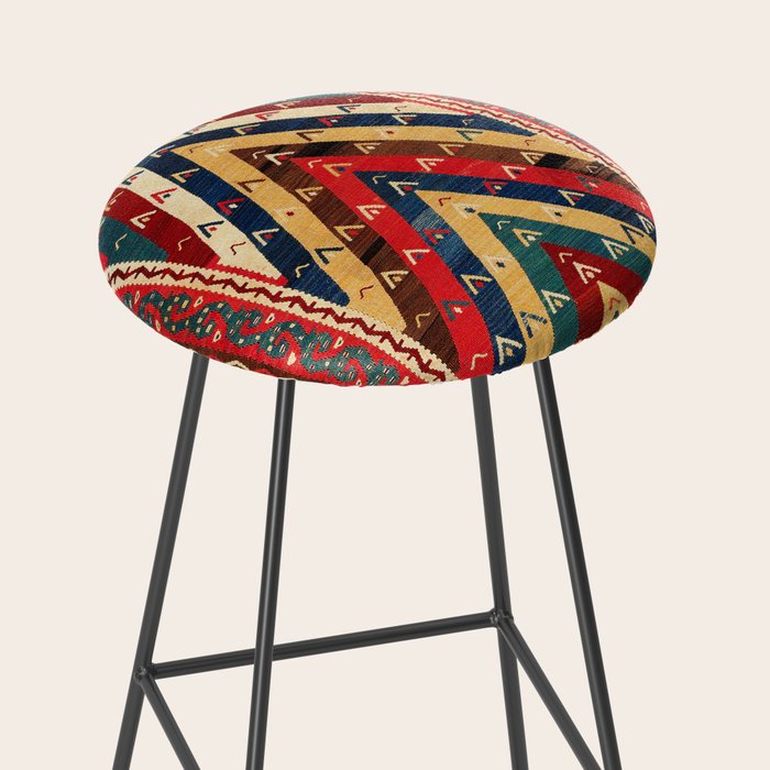 Kurdish Azerbaijan Northwest Persian Niche Kilim Print Stool Gallery Image 2