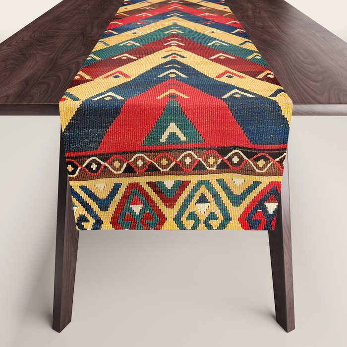 Kurdish Azerbaijan Northwest Persian Niche Kilim Print Table Runner Gallery Image 1