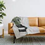 Cat and Plant 14: Monster-a Throw Blanket Gallery Image 1
