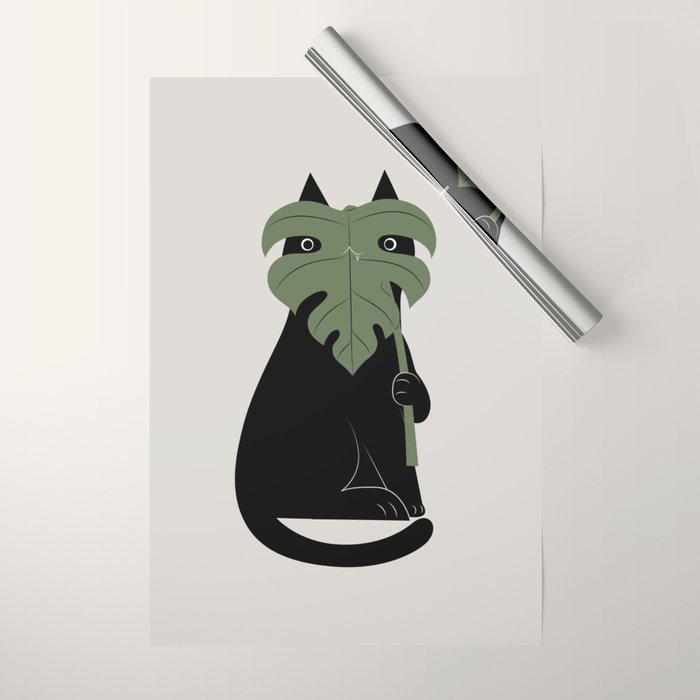 Cat and Plant 14: Monster-a Wrapping Paper Gallery Image 1