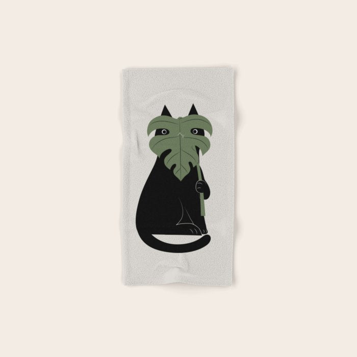 Cat and Plant 14: Monster-a Bath Towel Gallery Image 1