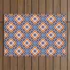 Moroccan tile - blue mosaic Outdoor Rug Gallery Image 1