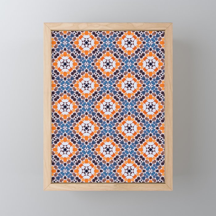 Moroccan tile - blue mosaic Mini Art Print Gallery Image 1