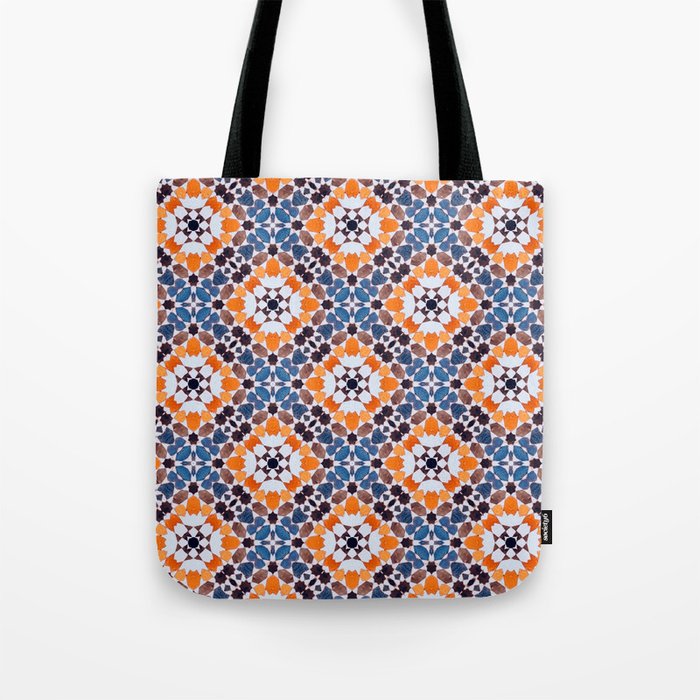 Moroccan tile - blue mosaic Tote Bag Gallery Image 1