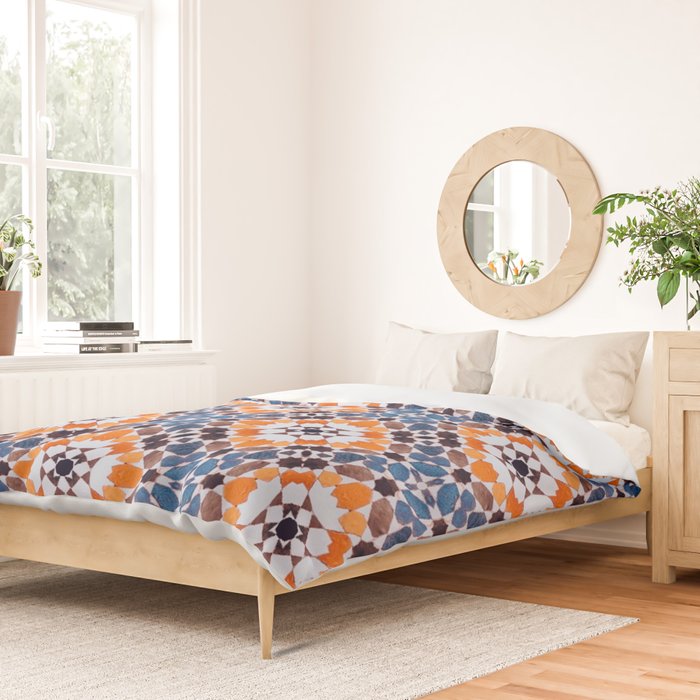 Moroccan tile - blue mosaic Duvet Cover Gallery Image 2