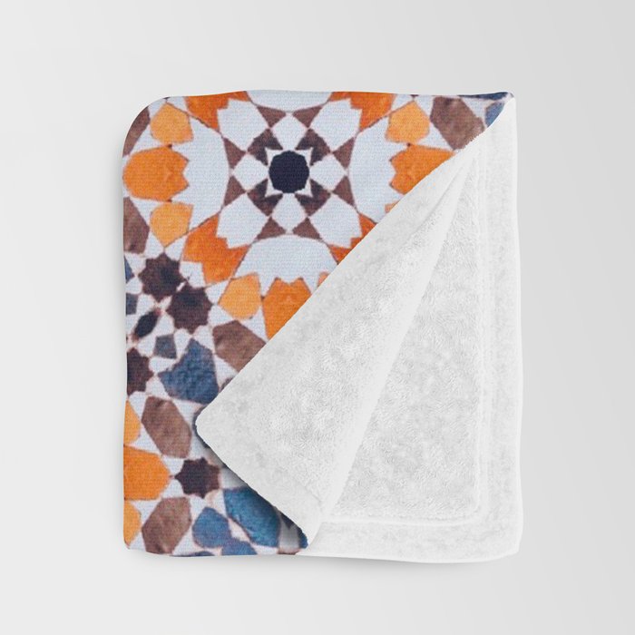 Moroccan tile - blue mosaic Throw Blanket Gallery Image 3