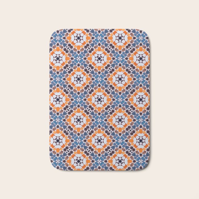 Moroccan tile - blue mosaic Bath Mat Gallery Image 1