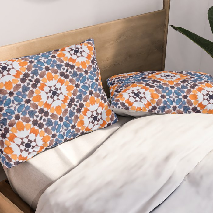 Moroccan tile - blue mosaic Pillow Sham Gallery Image 2