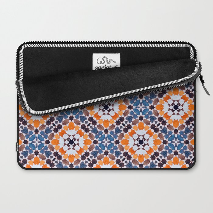 Moroccan tile - blue mosaic Laptop Sleeve Gallery Image 2