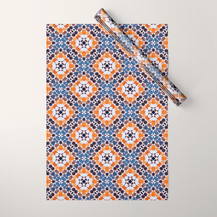 Moroccan tile - blue mosaic Wrapping Paper Gallery Image 1