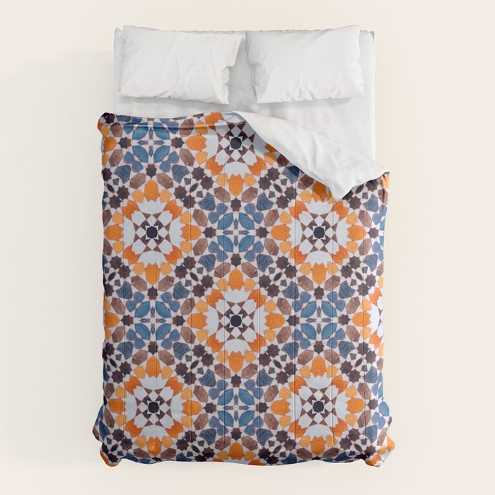Moroccan tile - blue mosaic Comforter Gallery Image 6