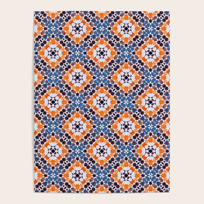 Moroccan tile - blue mosaic Poster Gallery Image 1