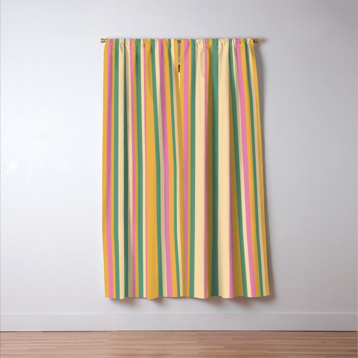 Classic Stripes XIX - Boho Vintage Window Curtain Gallery Image 3