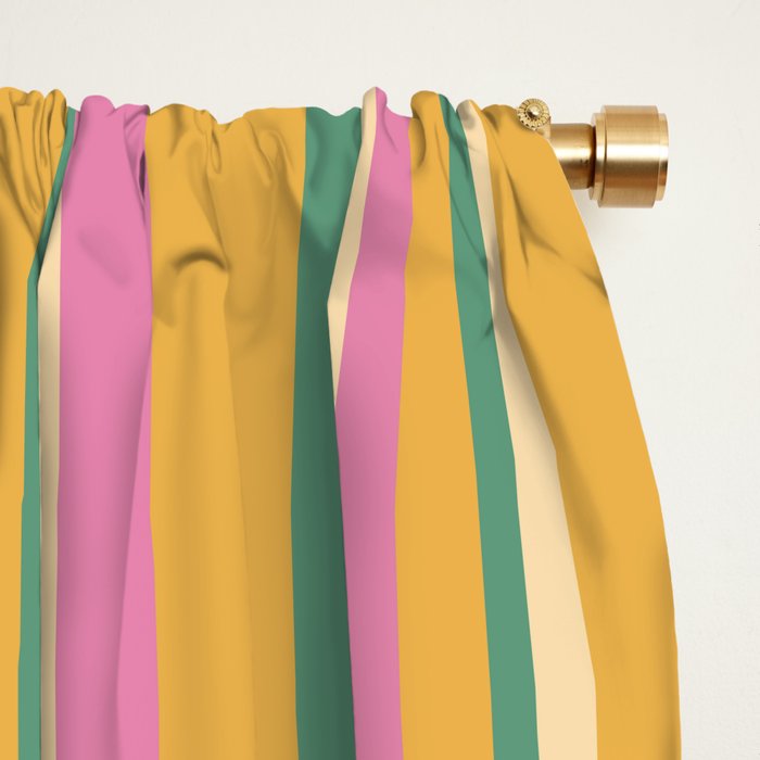 Classic Stripes XIX - Boho Vintage Window Curtain Gallery Image 2