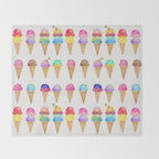 Summer Ice Cream Cones Throw Blanket Gallery Image 2