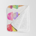 Summer Ice Cream Cones Throw Blanket Gallery Image 3