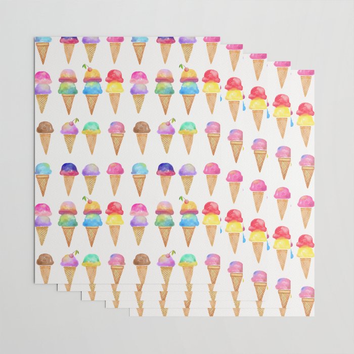 Summer Ice Cream Cones Wrapping Paper Gallery Image 3