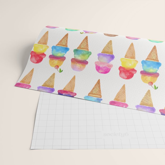 Summer Ice Cream Cones Wrapping Paper Gallery Image 2
