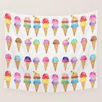 Summer Ice Cream Cones Wall Tapestry Gallery Image 4