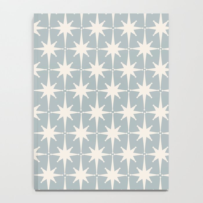 Midcentury Modern Atomic Starburst Pattern in Light Blue Gray and Cream Notebook Gallery Image 4