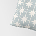 Midcentury Modern Atomic Starburst Pattern in Light Blue Gray and Cream Pillow Sham Gallery Image 4