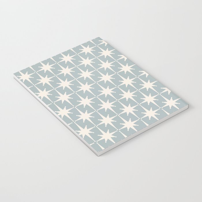 Midcentury Modern Atomic Starburst Pattern in Light Blue Gray and Cream Notebook Gallery Image 3