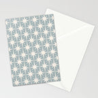 Midcentury Modern Atomic Starburst Pattern in Light Blue Gray and Cream Stationery Card Gallery Image 2