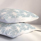 Midcentury Modern Atomic Starburst Pattern in Light Blue Gray and Cream Pillow Sham Gallery Image 3