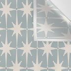 Midcentury Modern Atomic Starburst Pattern in Light Blue Gray and Cream Wall Tapestry Gallery Image 3