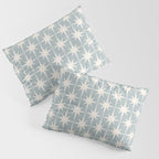 Midcentury Modern Atomic Starburst Pattern in Light Blue Gray and Cream Pillow Sham Gallery Image 3