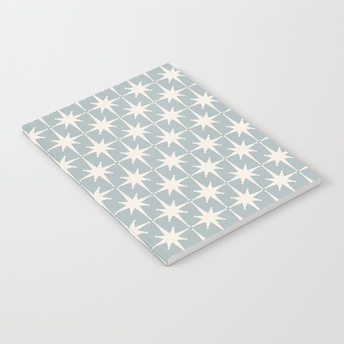 Midcentury Modern Atomic Starburst Pattern in Light Blue Gray and Cream Notebook Gallery Image 2