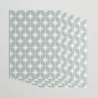 Midcentury Modern Atomic Starburst Pattern in Light Blue Gray and Cream Wrapping Paper Gallery Image 3