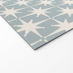 Midcentury Modern Atomic Starburst Pattern in Light Blue Gray and Cream Welcome Mat Gallery Image 2
